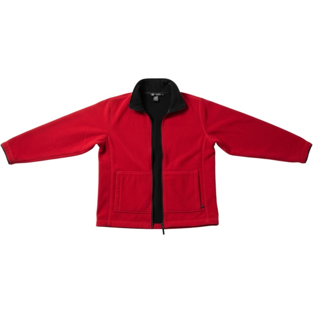 BC Clothing Original Mens Fleece Jacket Red Full Zip Mock Neck XL